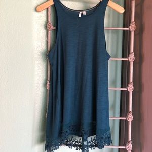 Teal Lauren Conrad Teal Lace-trim Tank too